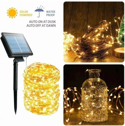 Luces LED Solares Ámbar  - Navidad Mágica Sin Gastar Luz